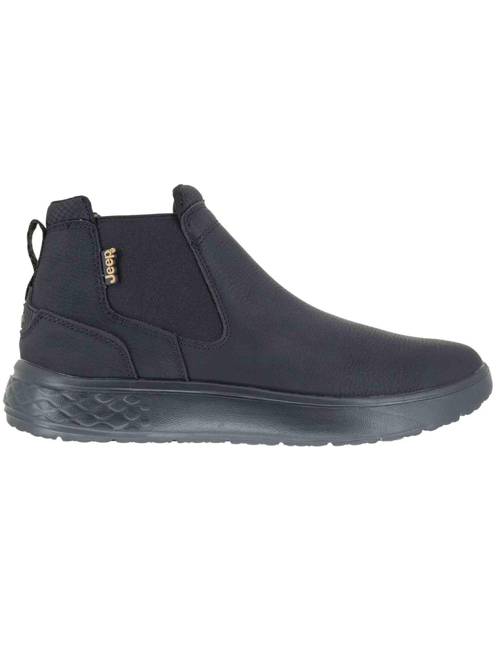 Stivaletti beatles uomo Kobi Chelsea in pelle nera con suola in gomma JM52120A 062 Jeep 