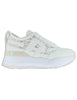 Women's White Leather and Lace Sneakers 4009-84585 2