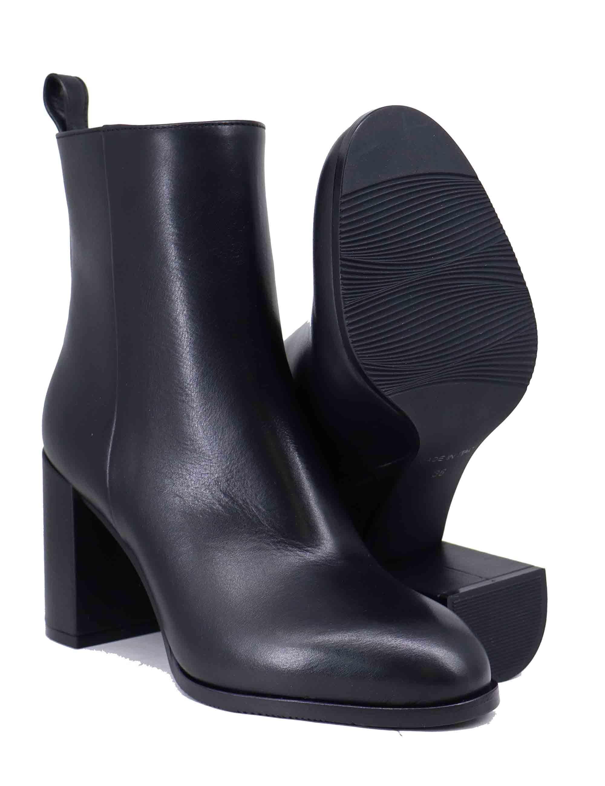 Stivaletti donna in pelle nera tacco alto SP8607 001 Spatarella 