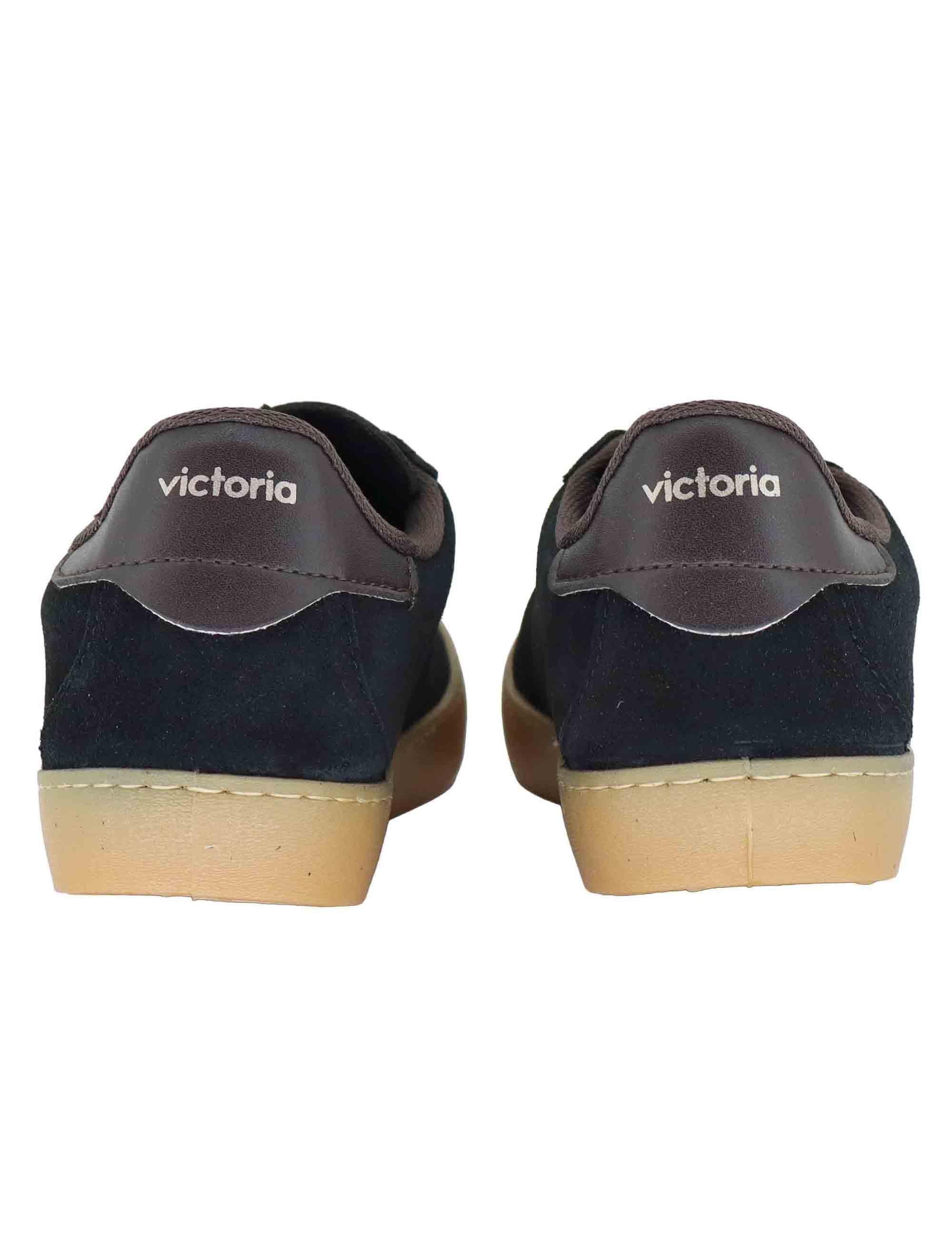 Sneakers donna in camoscio nero e pelle 1126221 Negro Victoria 