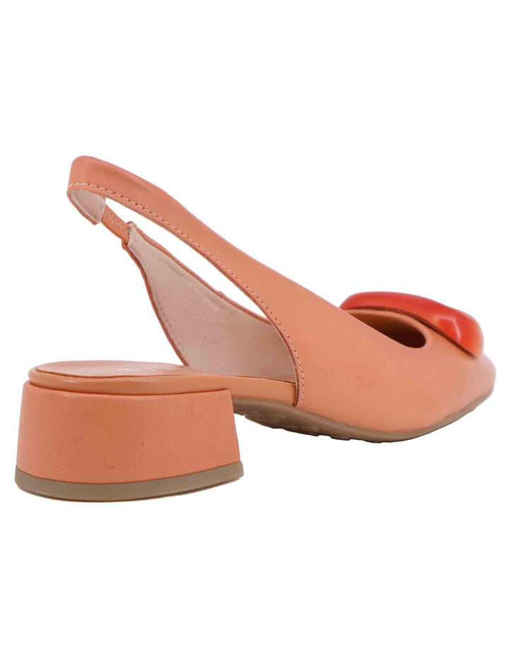 Slingback donna in pelle corallo con tacco basso HV253993 C003 Hispanitas 