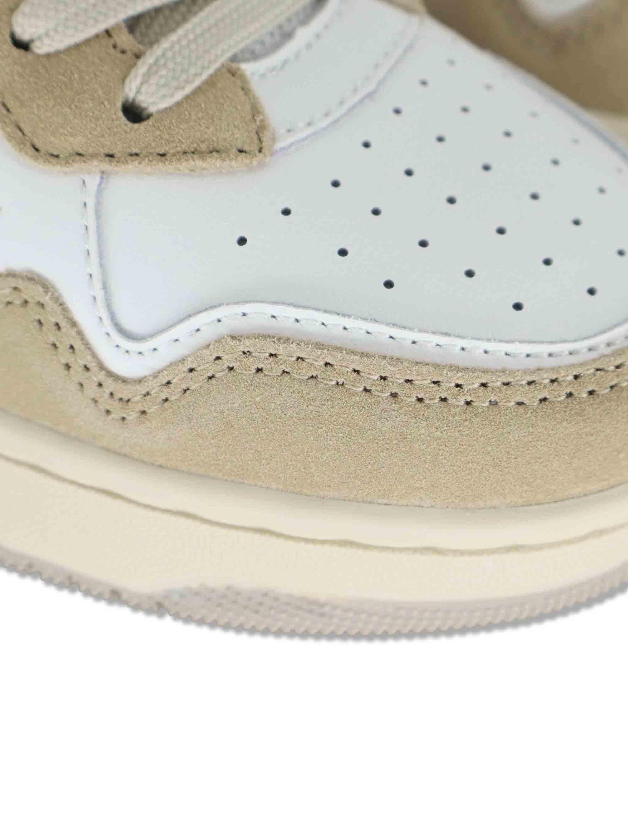 Sneakers uomo Urban in pelle beige con riporti in camoscio 8800128 80_Beige Victoria 
