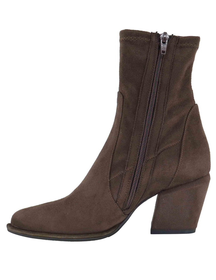 Stivaletti donna in alcantara marrone con zip laterale SP1030 014 Spatarella 
