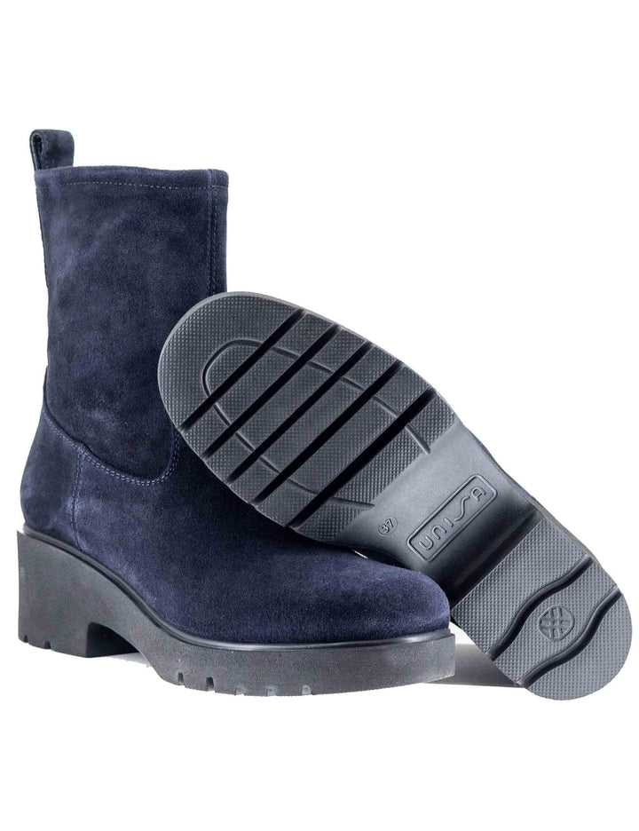 Stivaletti donna in camoscio blu con suola in gomma JAVITO BS NAVY Unisa 