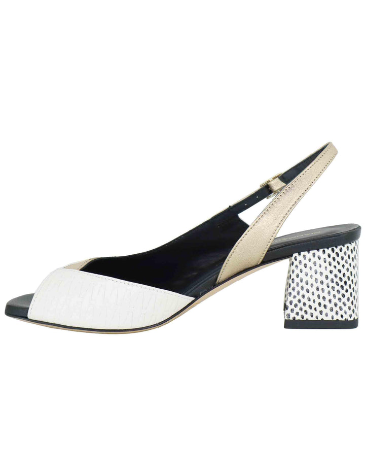 Sandali slingback donna in pelle bianca tacco alto 3007 1 Gianmarco Sorelli 