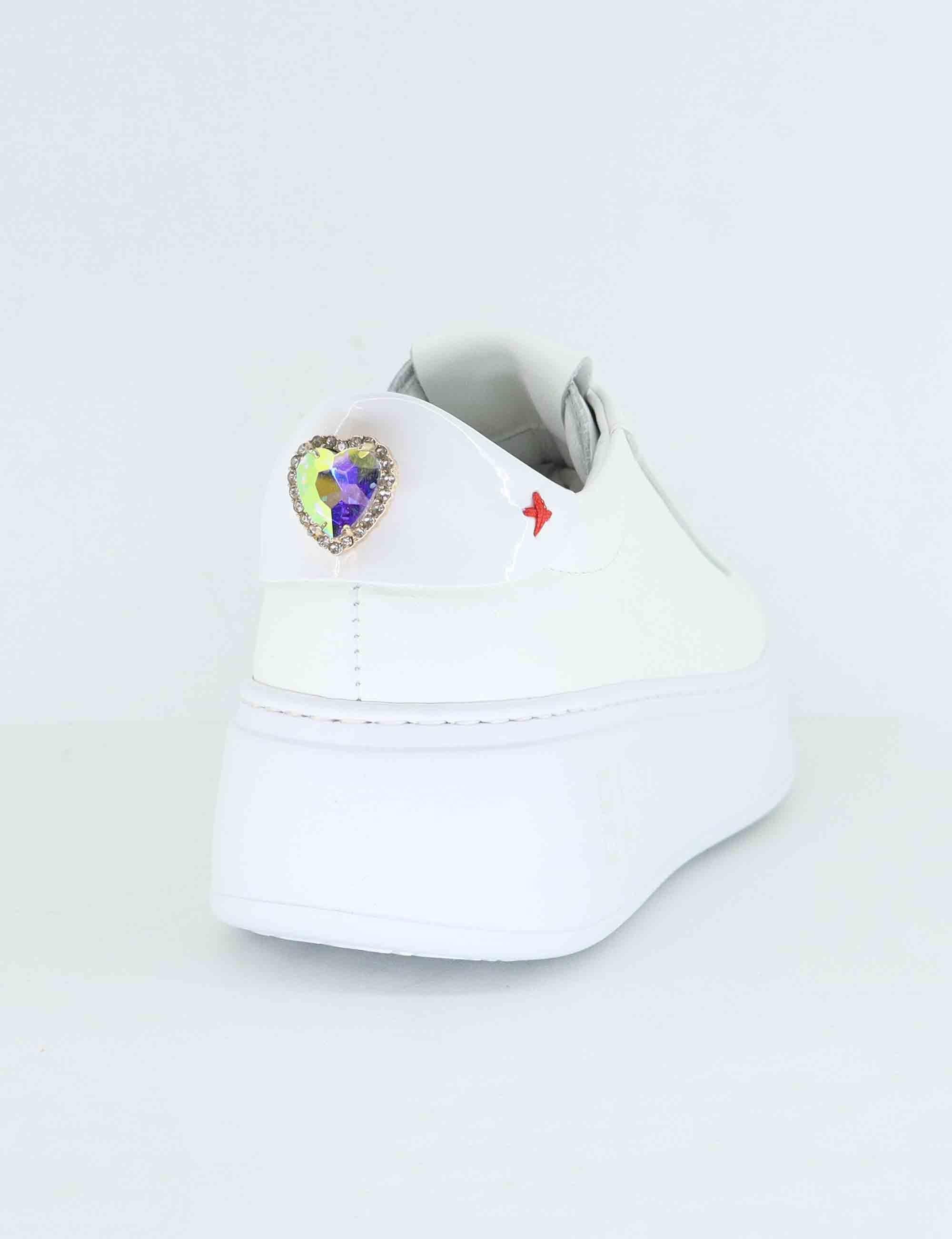 Sneakers donna in pelle bianco NILA 01 Gio + 
