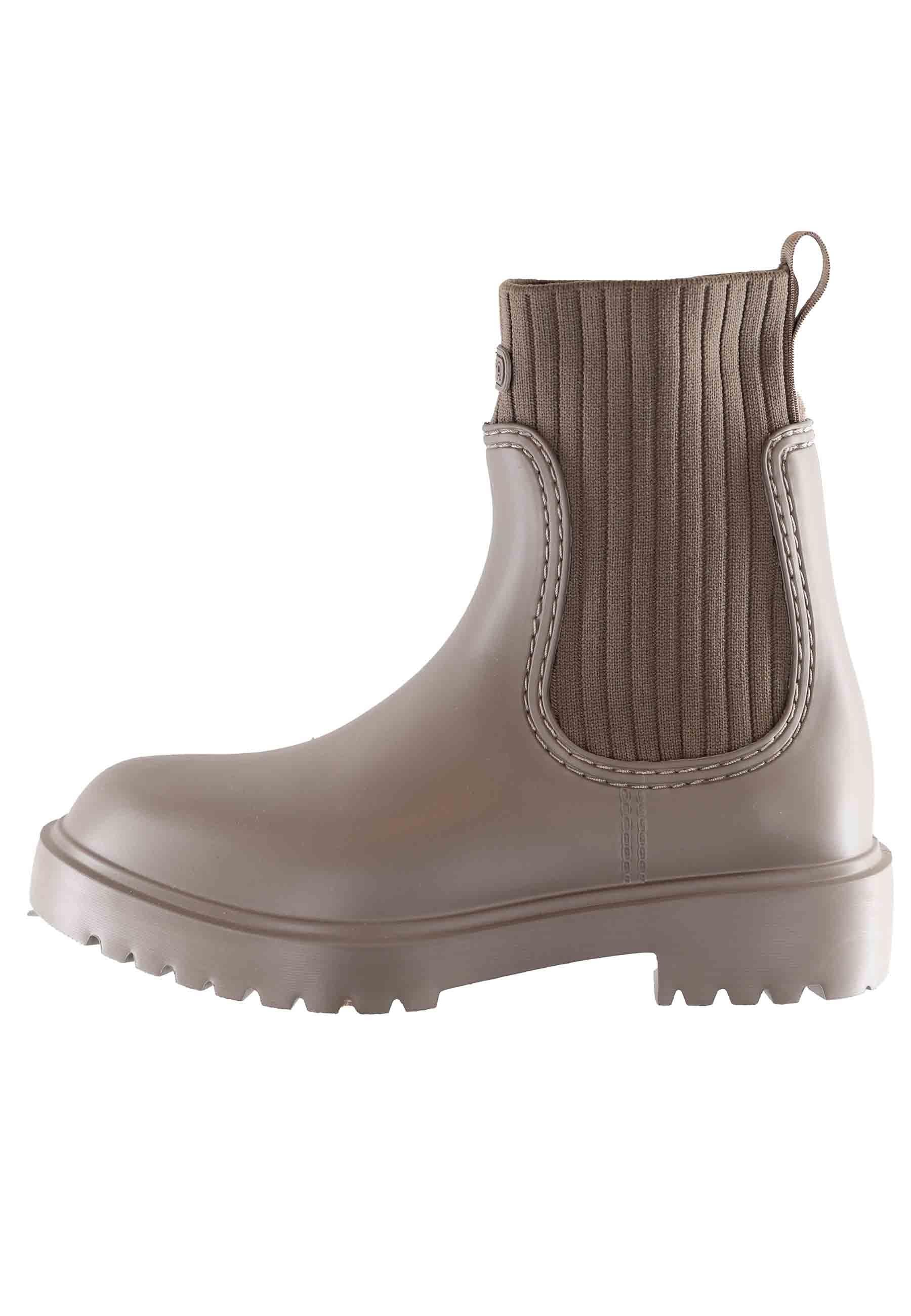 Stivaletti pioggia donna in pvc taupe con elastici laterali FAYNAR RIB TOPO CASCO FARRTOPO Unisa 