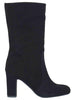 Women's Black Suede High Heel Ankle Boots 3350 001