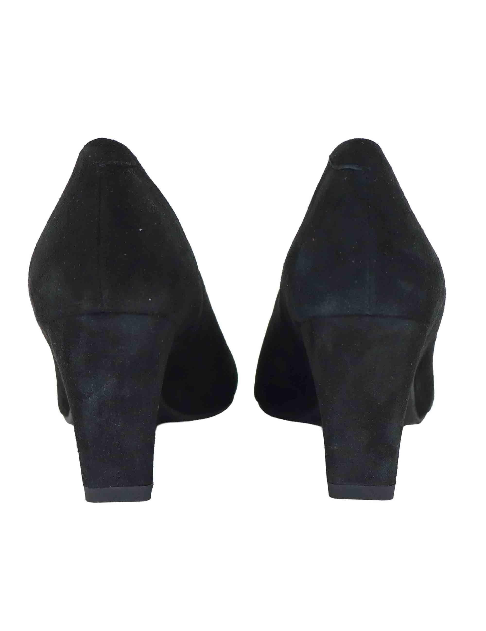 Decollete donna in camoscio nero tacco alto SP2055 001 Spatarella 