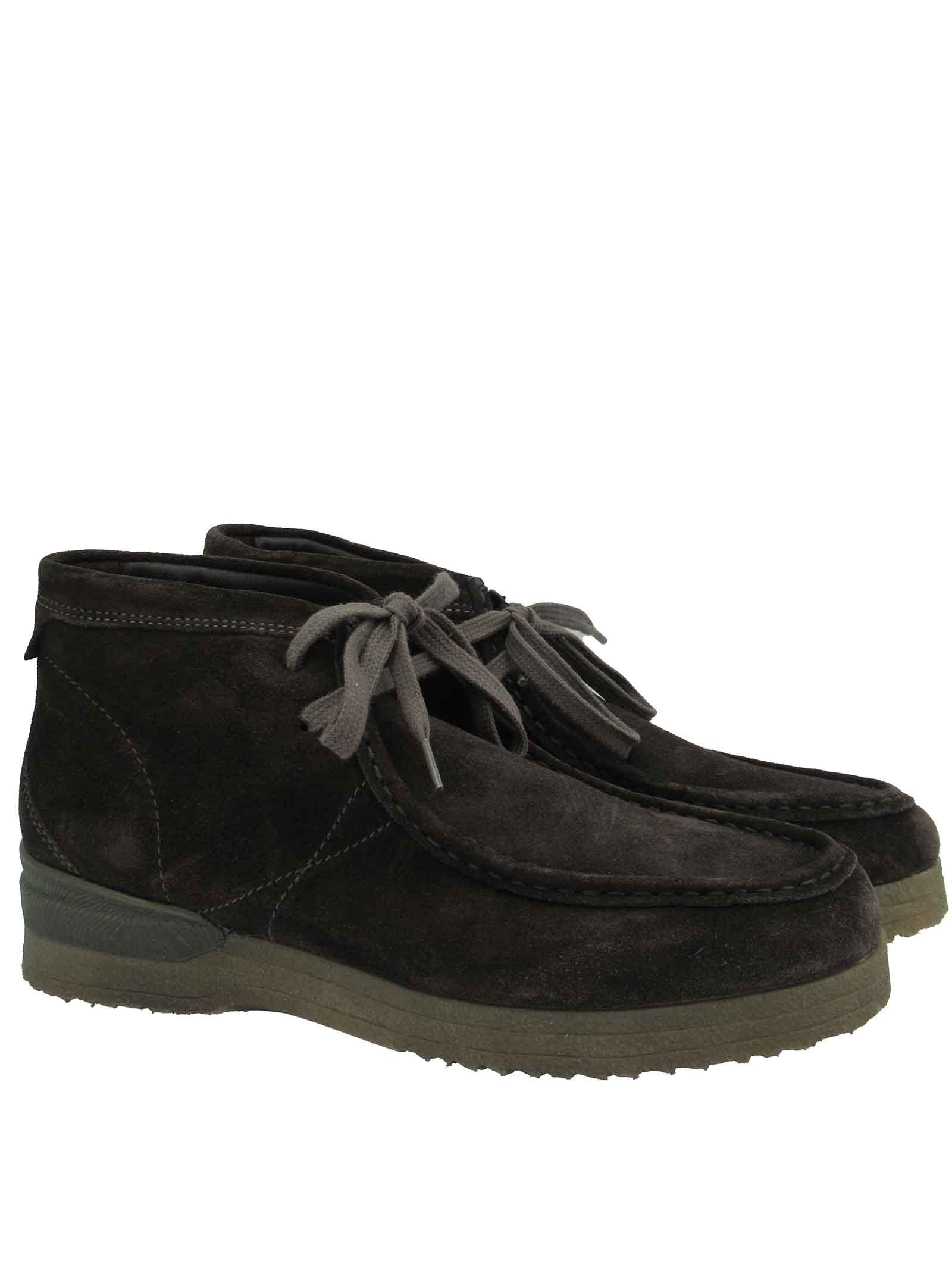 Calzature Uomo Stivaletti Polacchine in Camoscio Fango con Cuciture e Fondo Para JM12040A 021 Jeep 