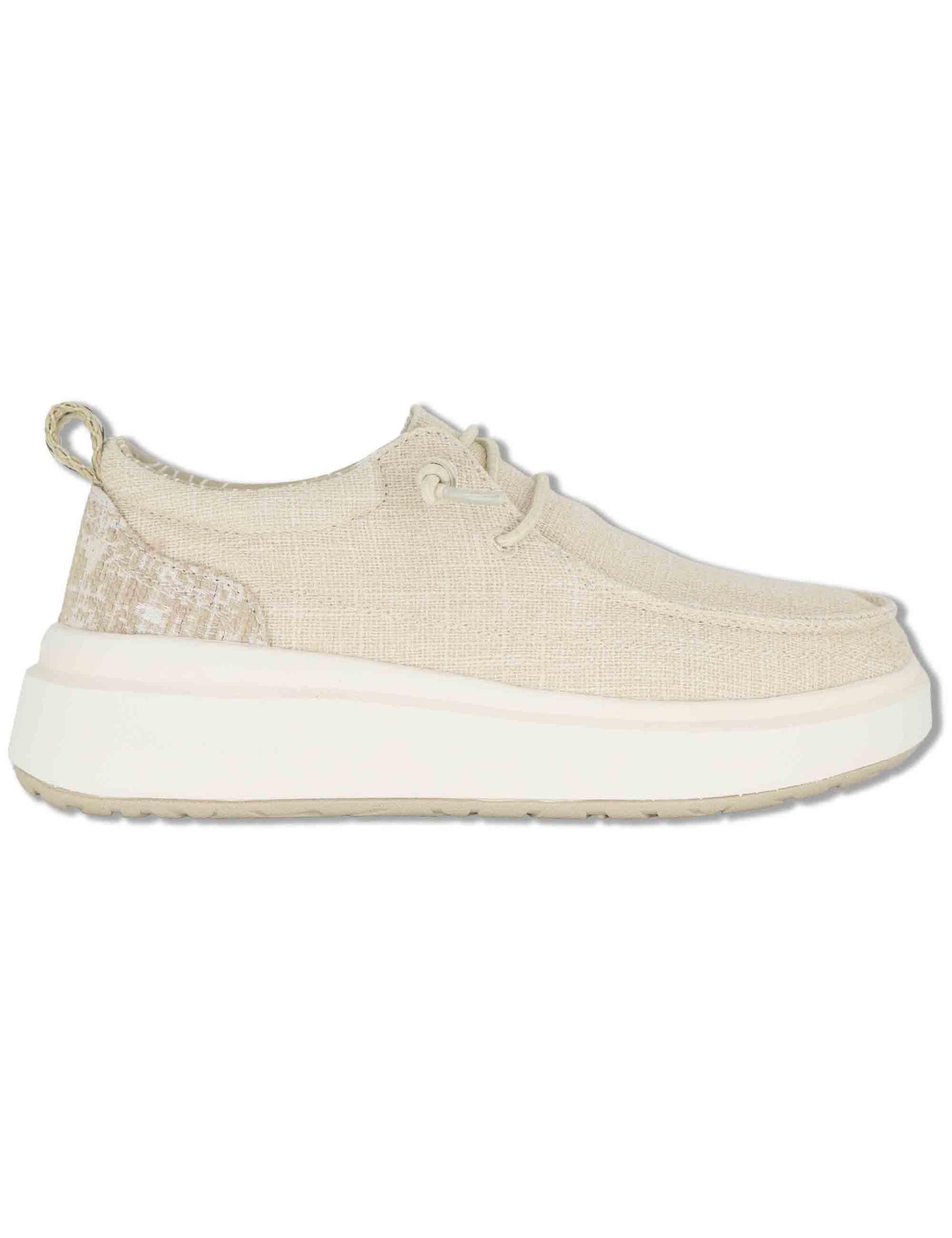Sneakers donna Nature Wallabee in tessuto beige con lacci elastici JL61530A 023 Jeep 