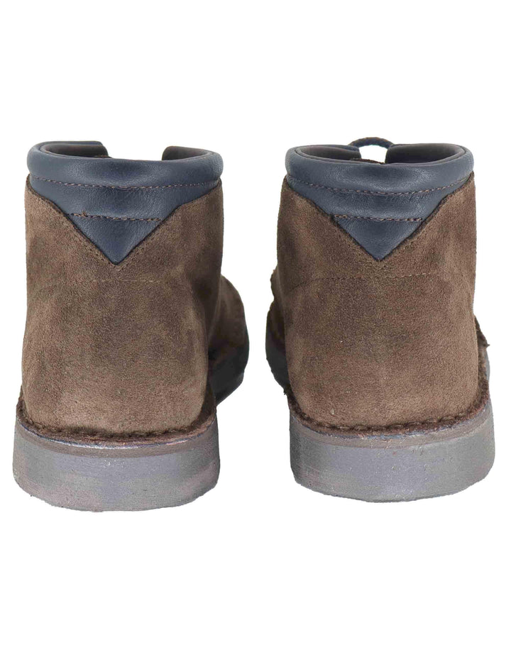 Stivaletti uomo in camoscio marrone con riporti in pelle e suola in gomma SPBA2001 014 Spatarella 