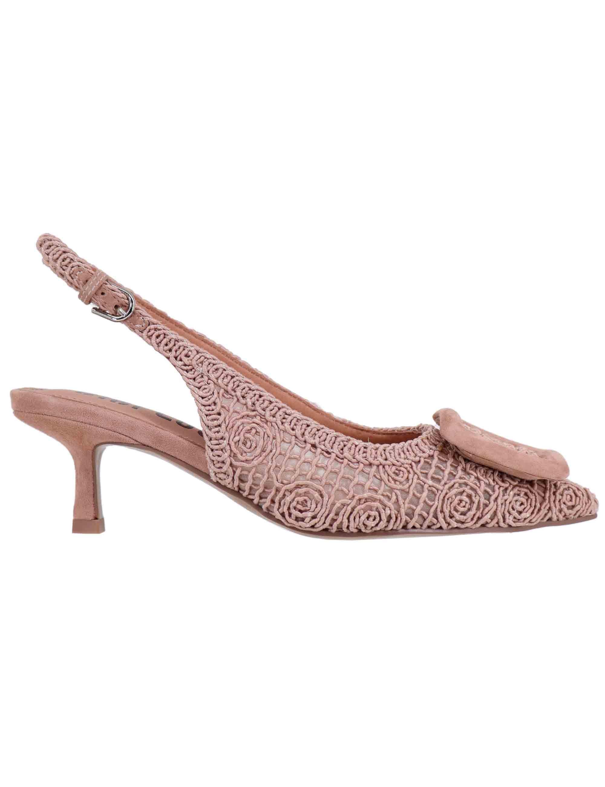 Slingback Dalila donna in macrame nude 652Z61VK 018 Bibi Lou 