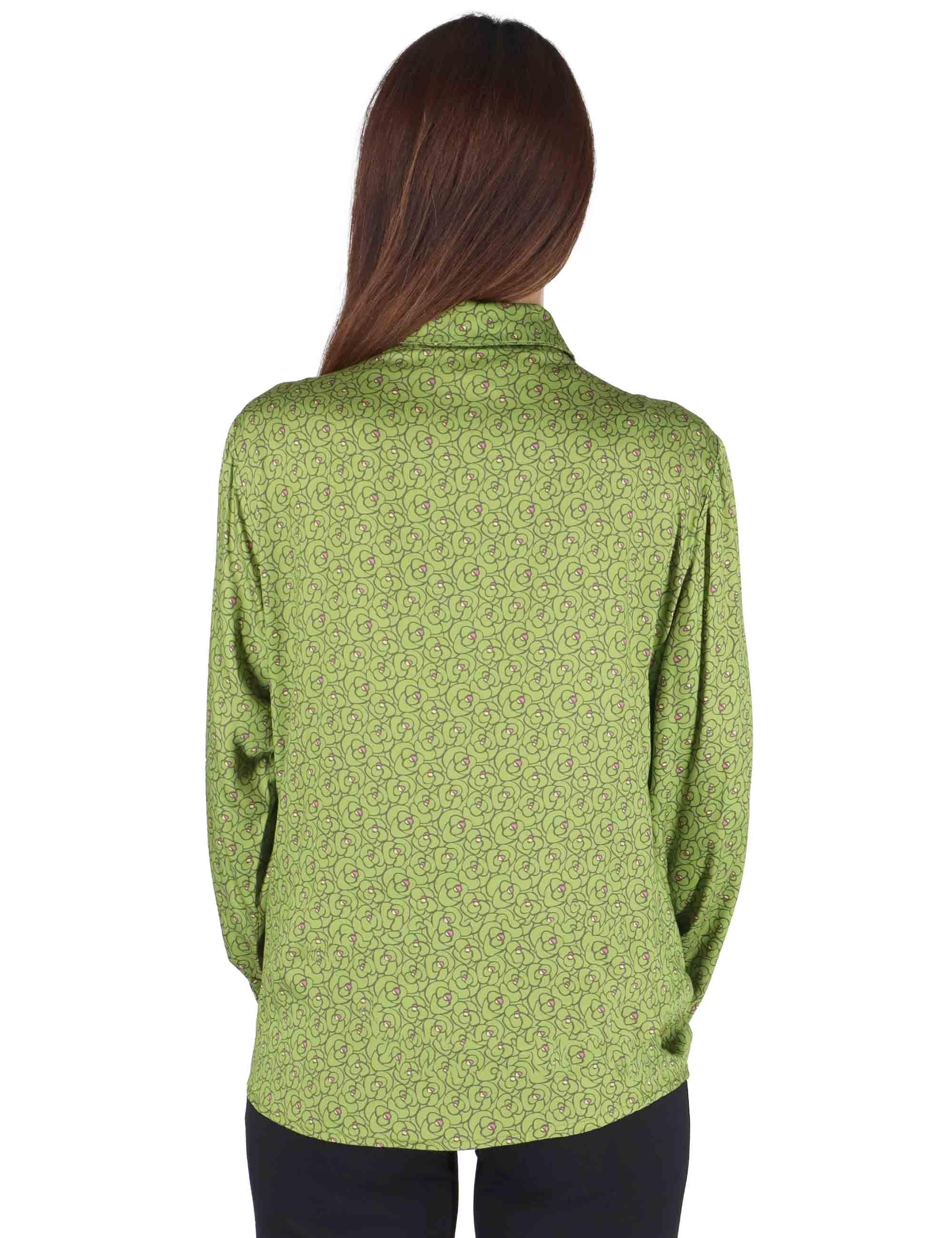 Camicie donna in viscosa naturale verde a fantasia JABCM0025-F1438 7013 Justmine 
