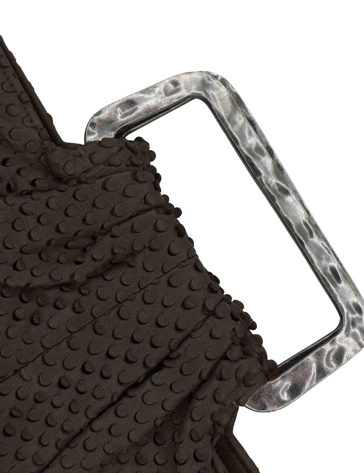 Borse donna in pelle forata nera con manico rigido e tracolla removibile RBS1003 047 Rehard 