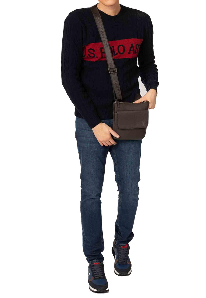 Borsello a tracolla uomo in eco pelle testa di moro Seattle BEUS35750MV P511 U.S. Polo Assn. 
