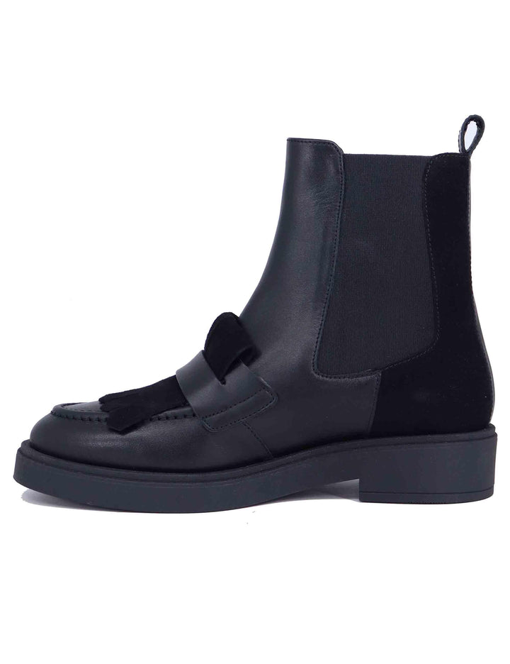 Stivaletti beatles donna in pelle e camoscio nero HI243613 C008 Hispanitas 