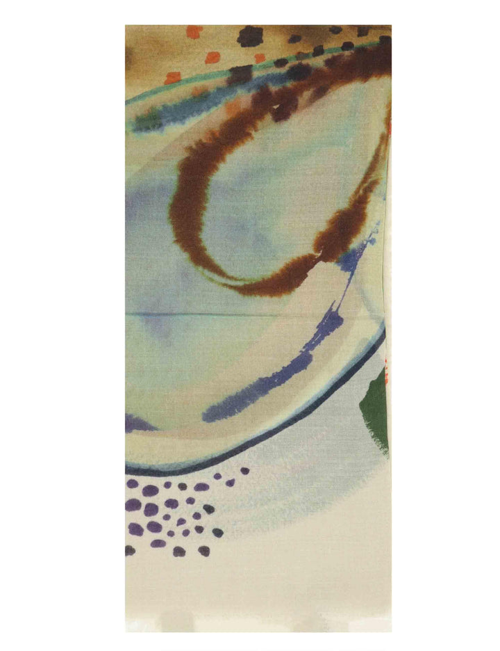 Scialli donna in pura lana beige con stampe a fantasia 0K224 11970 3 BARBIERI 1945 