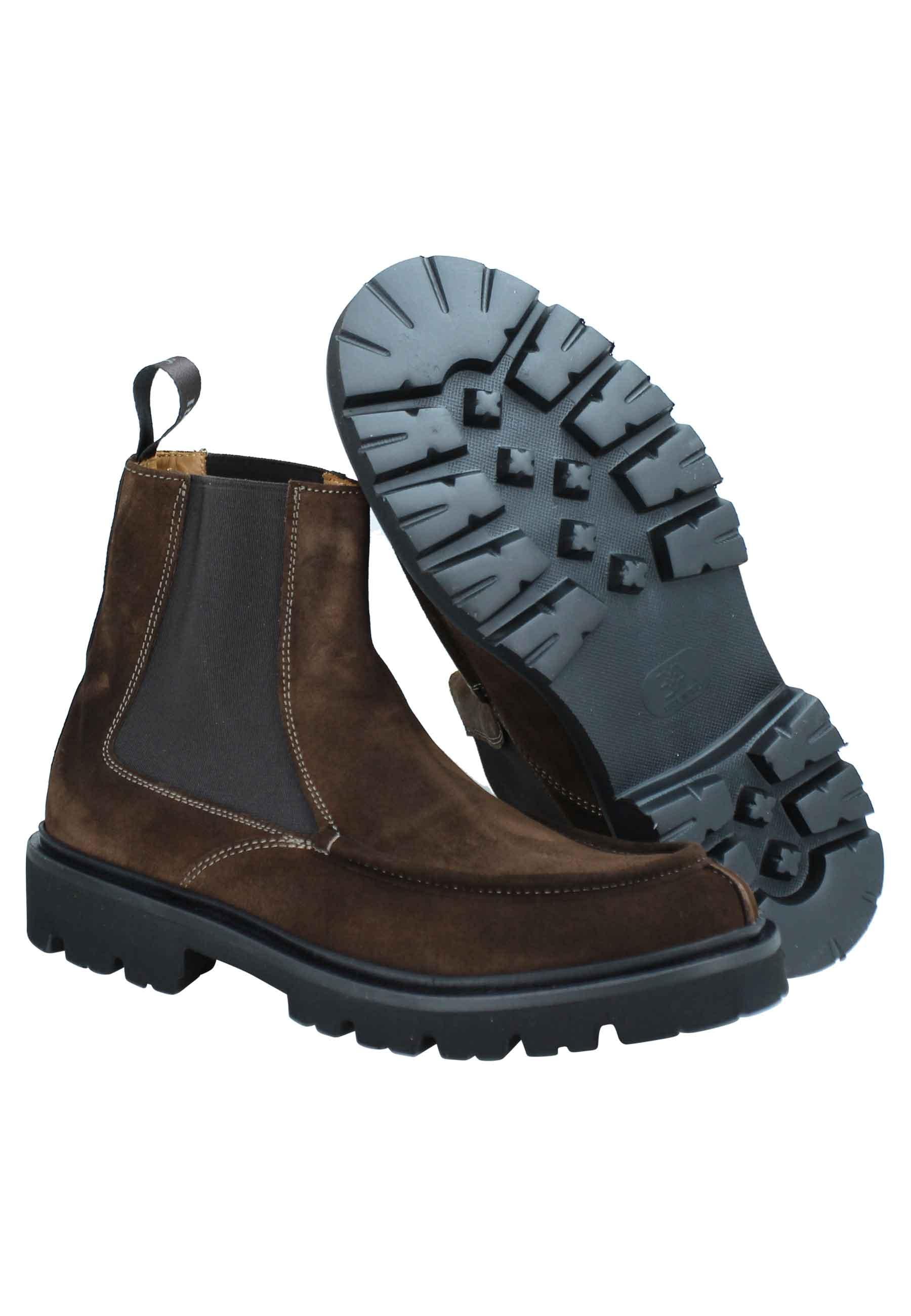 Stivaletti beatles uomo in camoscio testa di moro con vaschetta cucita MUND 31 013 Rogal's 