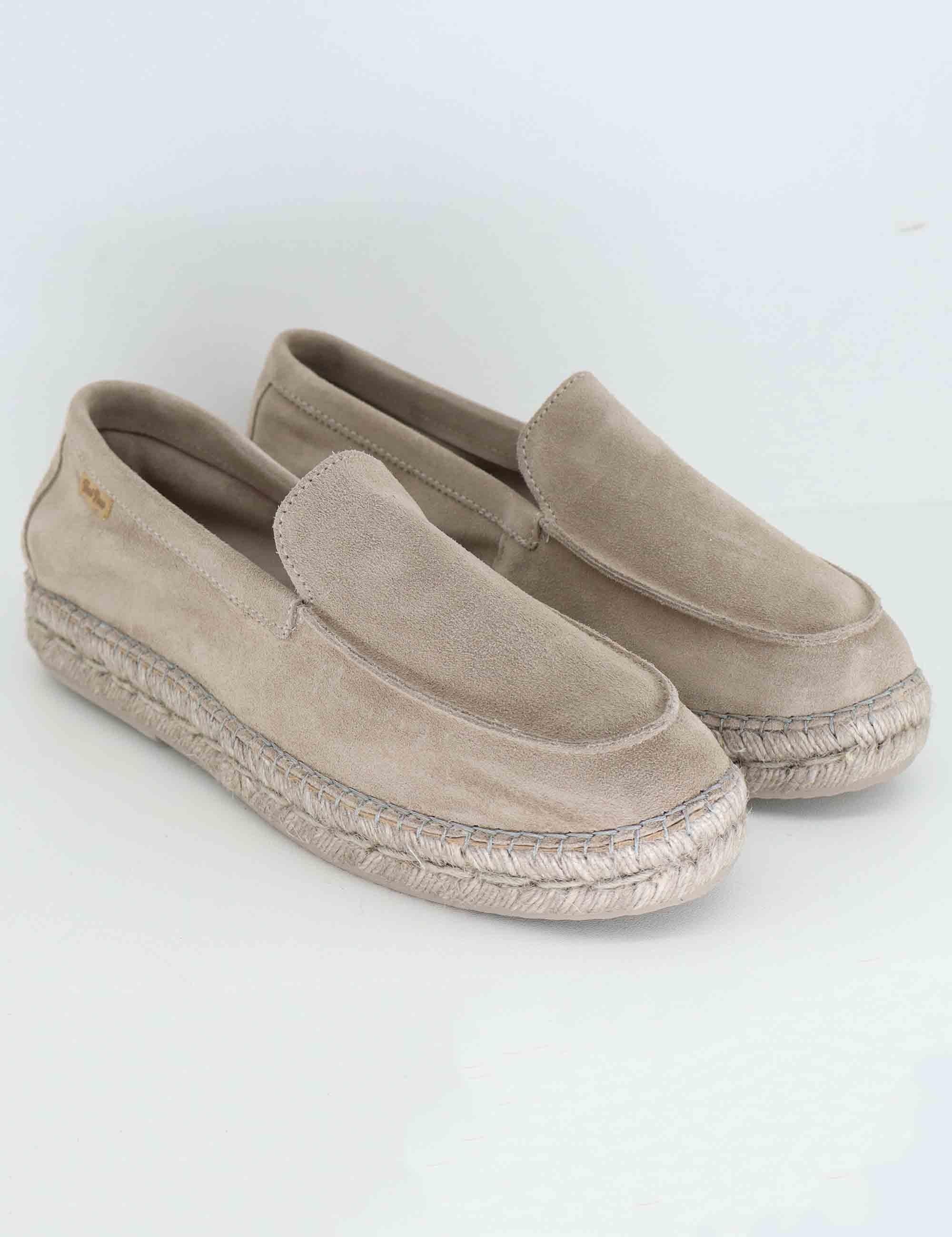Mocassini espadrillas uomo in camoscio taupe Max Gris Toni Pons 
