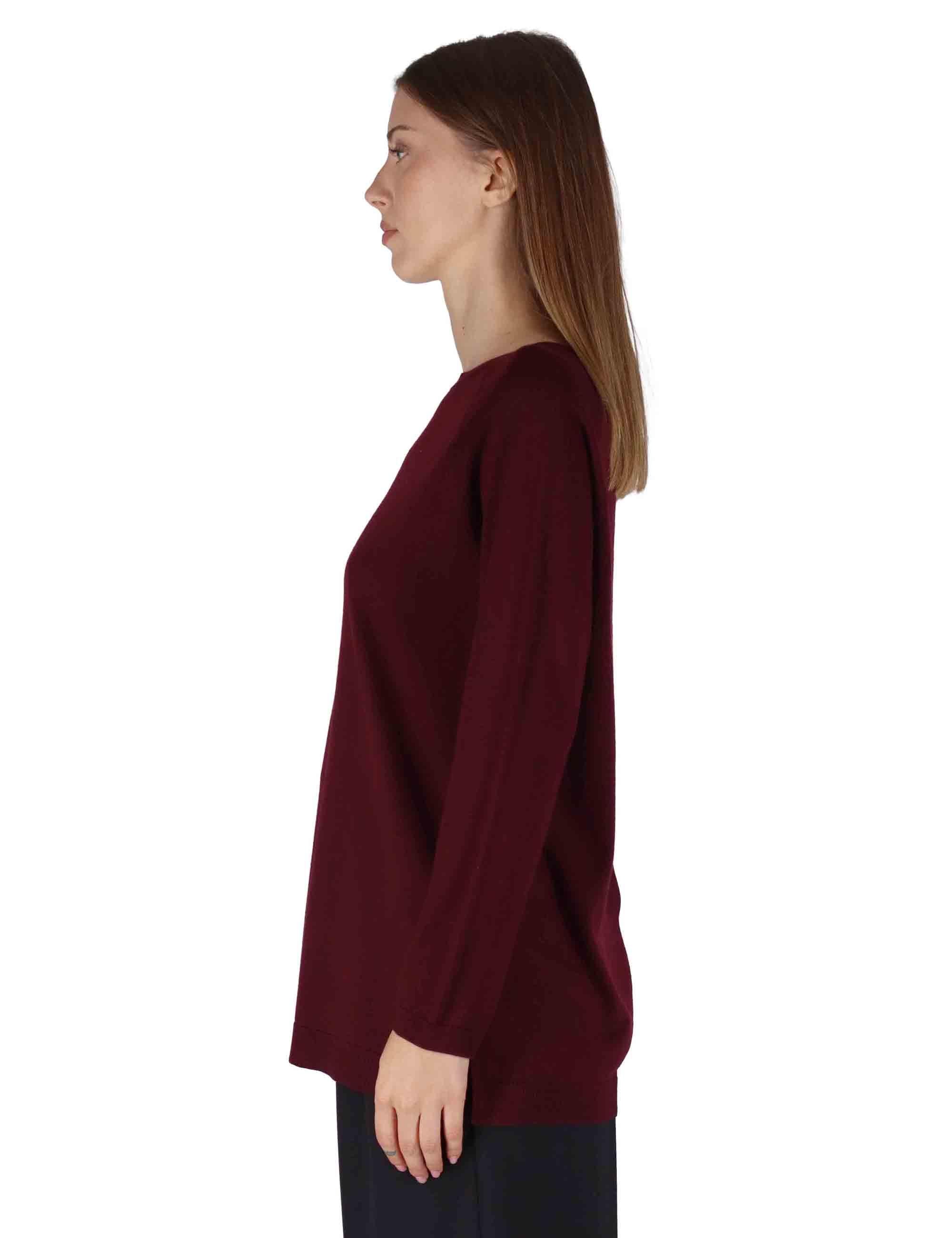 Maglioni donna girocollo Colors of the World in lana bordeaux JQ509974230 50022 Maliparmi 