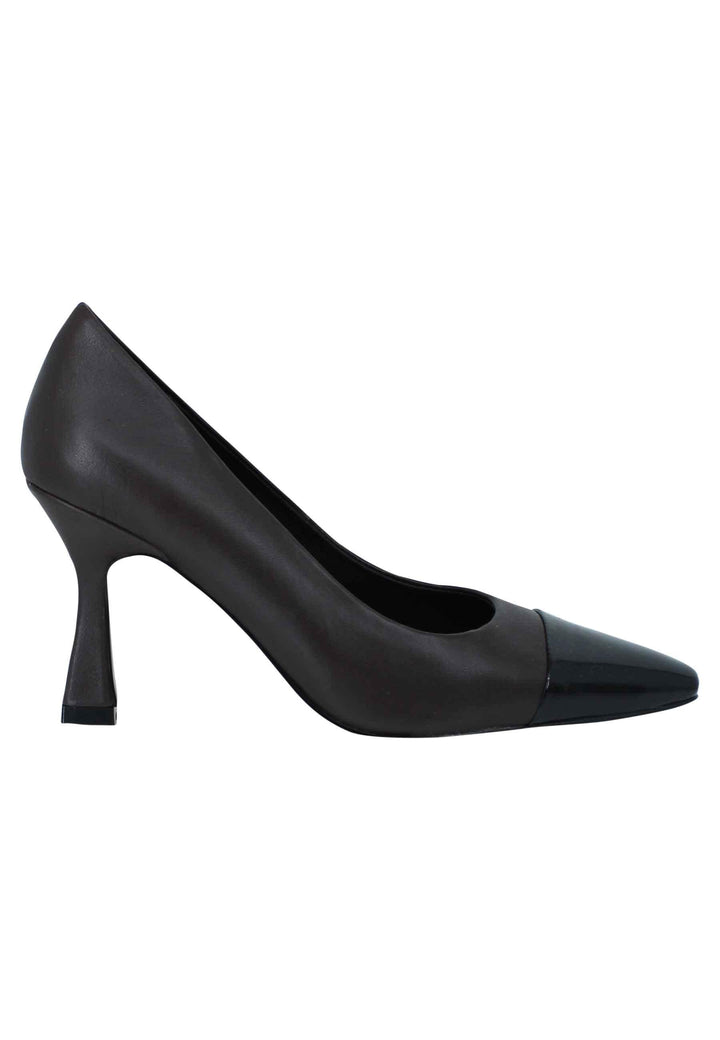 Decollete donna in pelle marrone con puntale in pelle nero e tacco alto 602Z10VK 012 Bibi Lou 