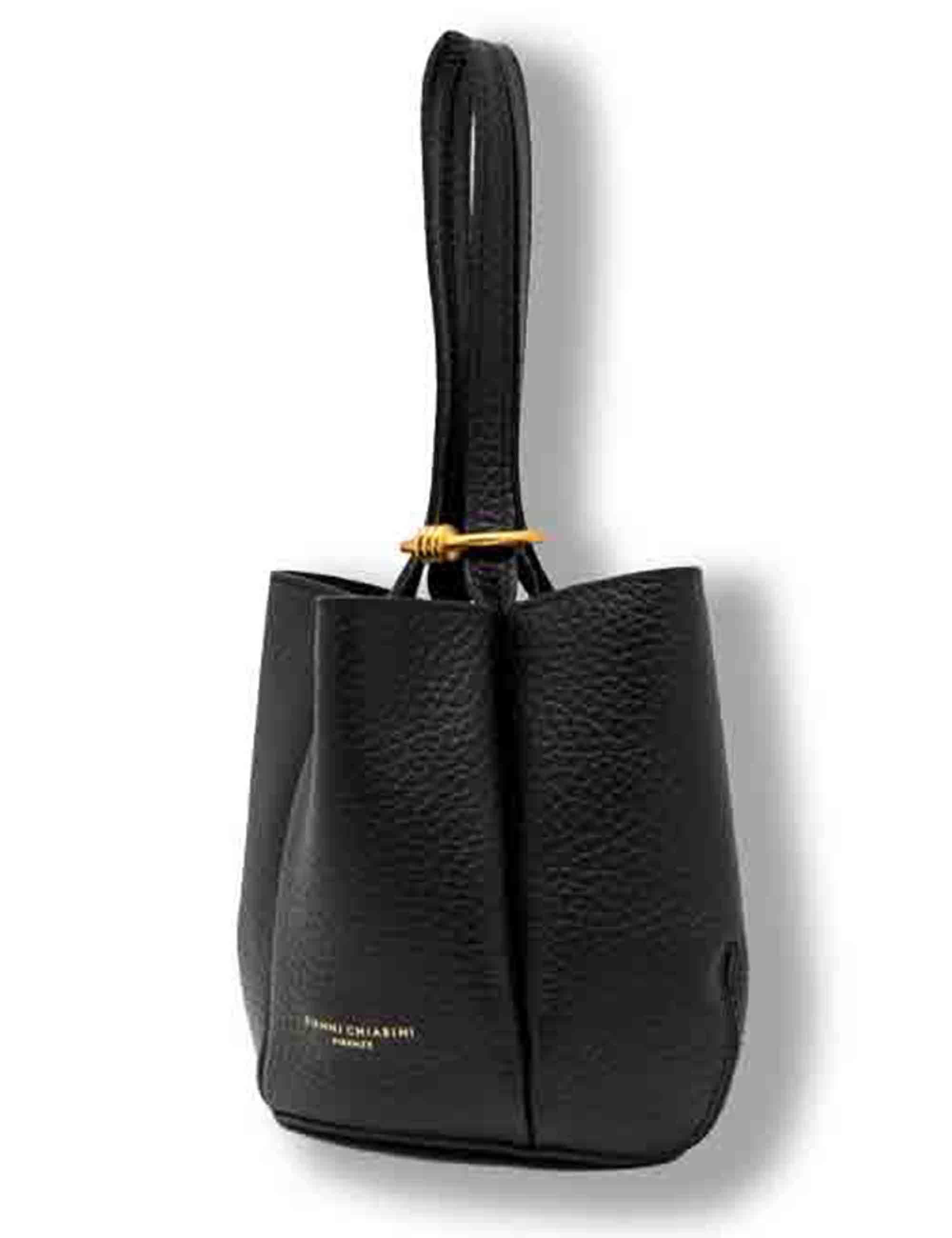 Borse donna Lily Bag in pelle nera con chiusura gioiello e tracolla e manico BS12000 RNGDBL T.U. 001 Gianni Chiarini 