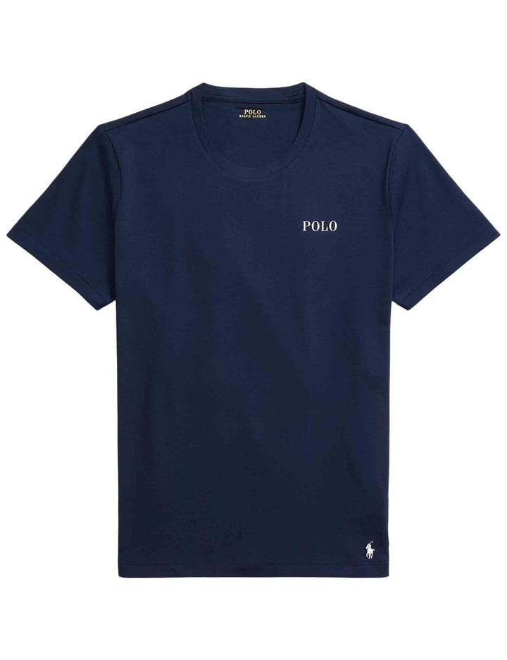 T-shirt uomo Crew Top in cotone blu con logo ricamato 714931650005 CRUISE NAVY POLO TEE Polo Ralph Lauren 