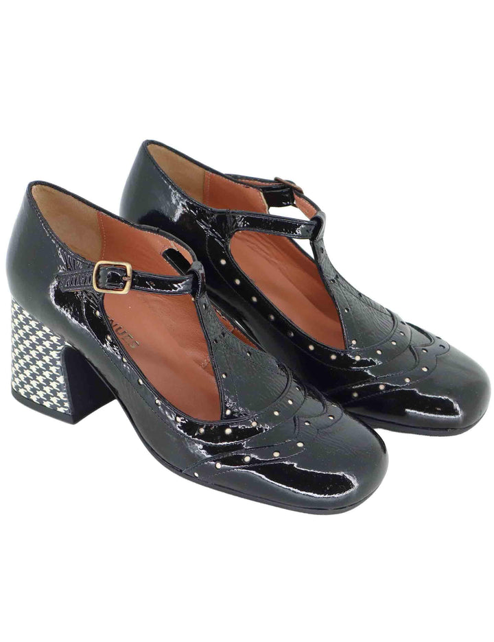 Decollete donna Mery Jane in vernice nera con impunture 5133Z 001 Les Venues 