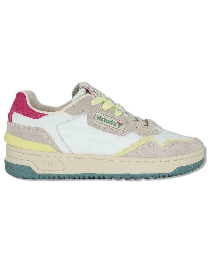 Sneakers donna Uban in pelle beige con camoscio in contrasto 8800128 297_Crema Victoria 