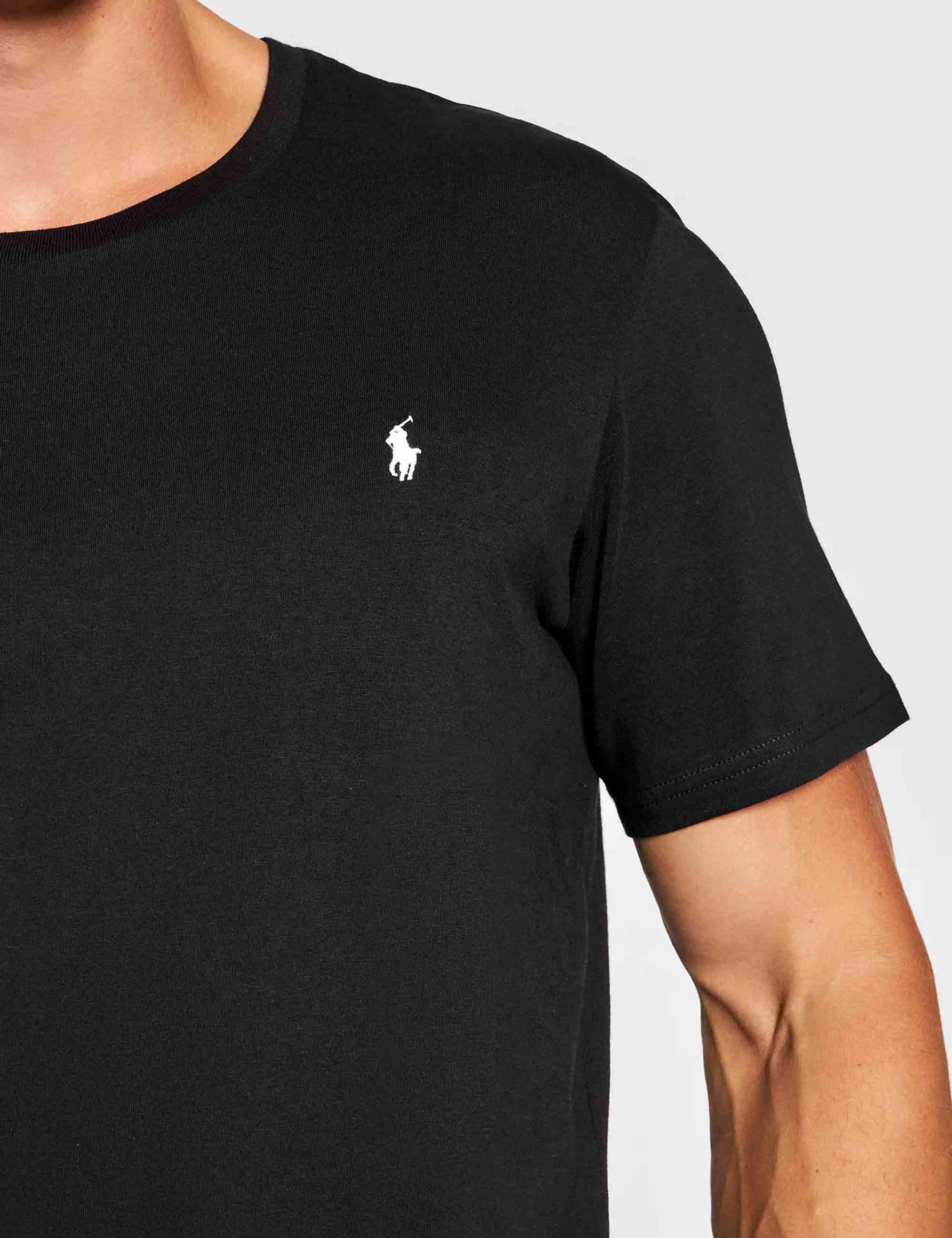 T-shirt uomo Sle in cotone nero con logo ricamato 714844756001 POLO BLACK Polo Ralph Lauren 