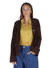 Women's Single-Breasted Brown Suede Jackets SP1527 0014