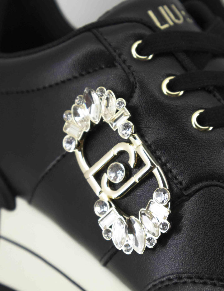 Sneakers donna Amazing 41 in pelle nera con suola in gomma alta BF5043PX026S1189 Black Liu-Jo 