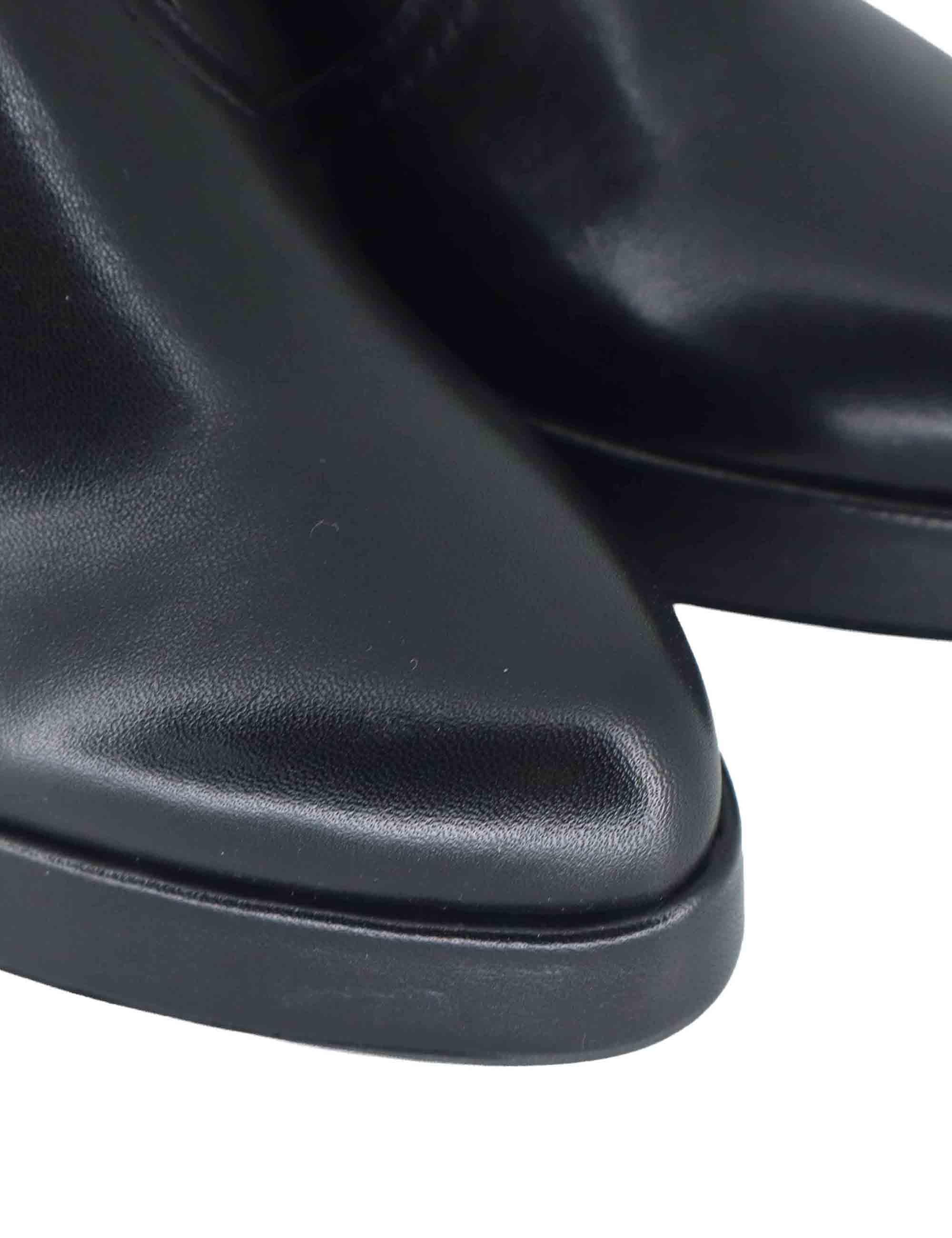 Stivaletti donna in pelle nera con tacco alto e plateau SP2347 001 Spatarella 