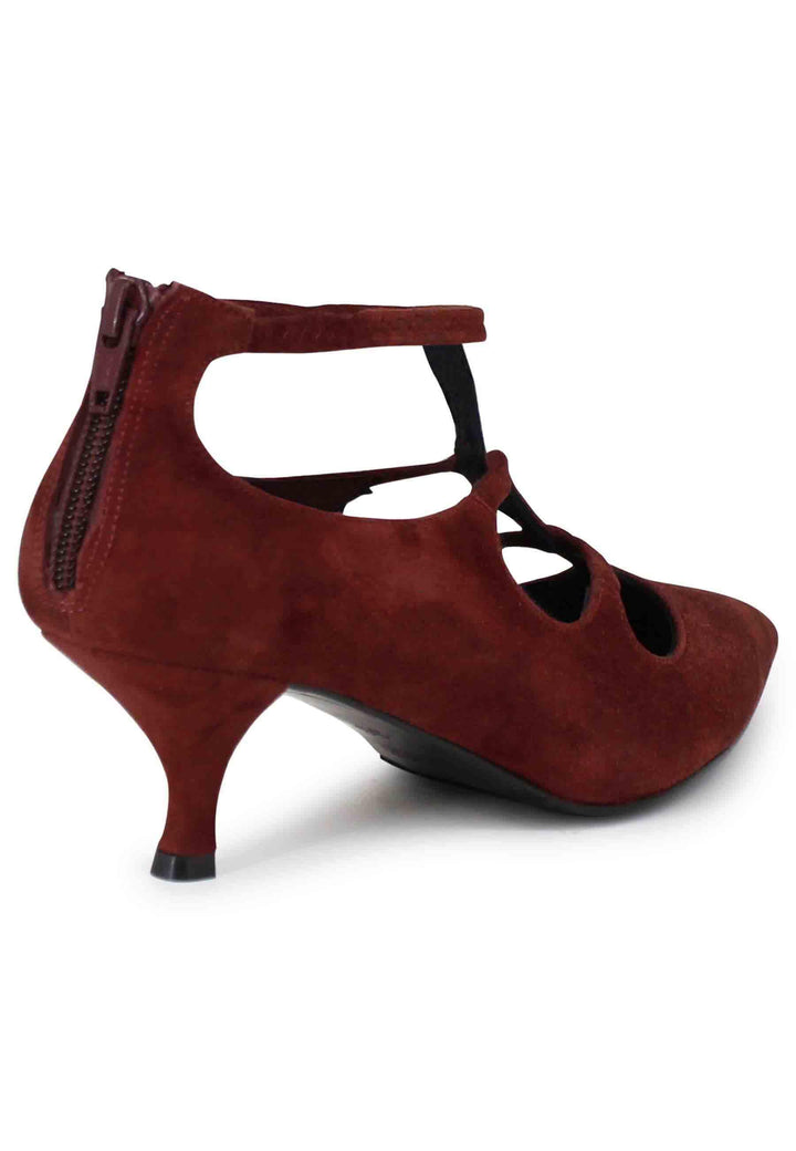 Decollete donna in camoscio marrone con cinturini SP715 013 Spatarella 