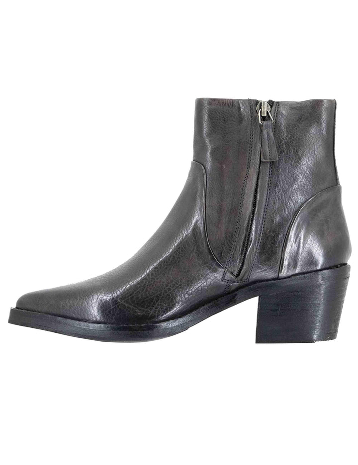 Stivaletti texani donna in pelle grigia con tacco medio 252-21-15-TA DARK GRAY ZOLFO 