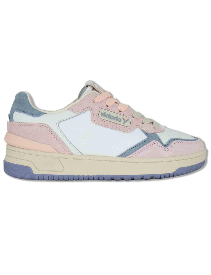 Sneakers donna Uban in pelle rosa con camoscio in contrasto 8800128 42_Rosa Victoria 