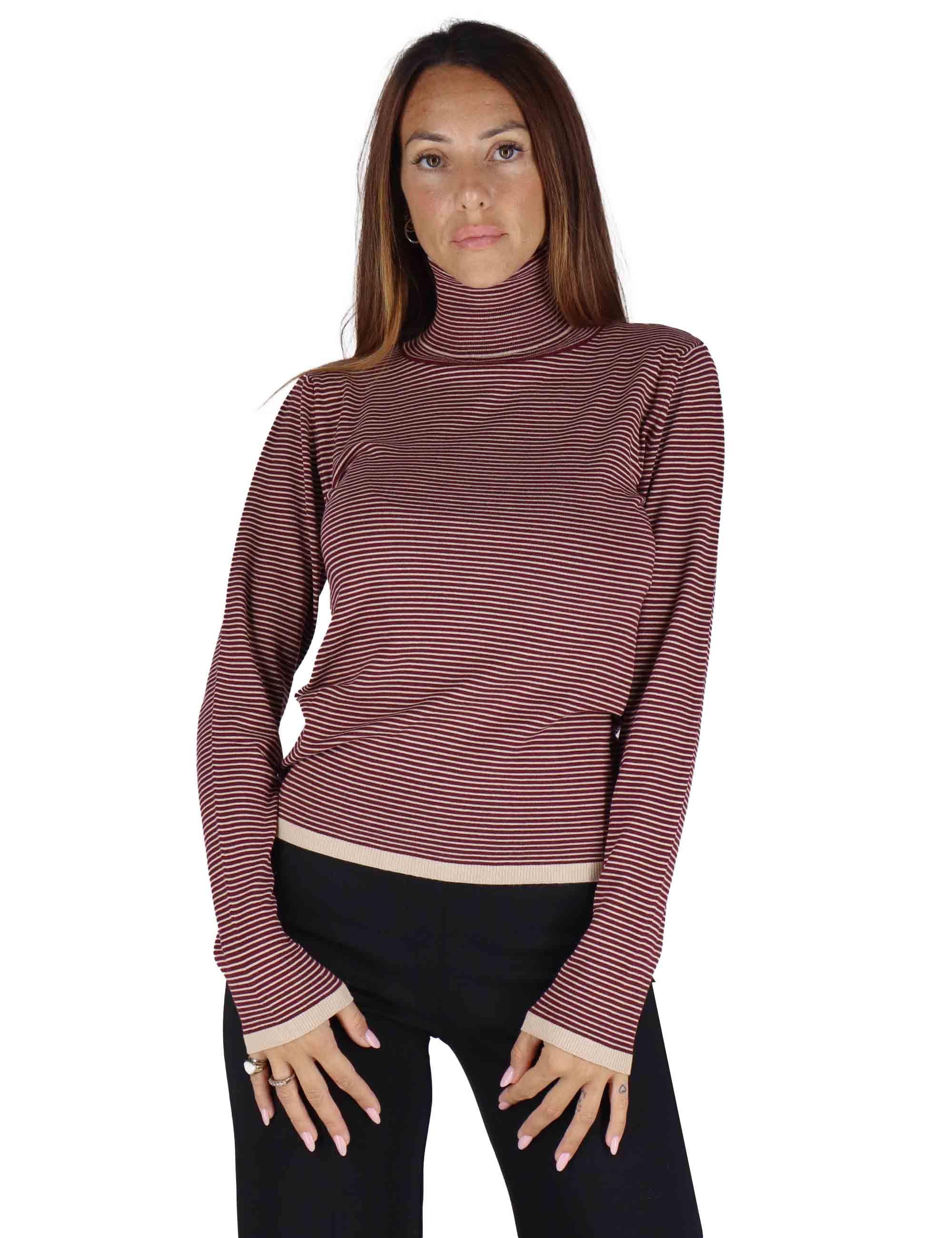 Maglione Donna Justmine Bordeaux Fantasia Righe JABMF0025-G056 4280