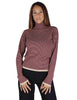 Pull en laine bordeaux à rayures, modèle féminin JABMF0025-G056 4280