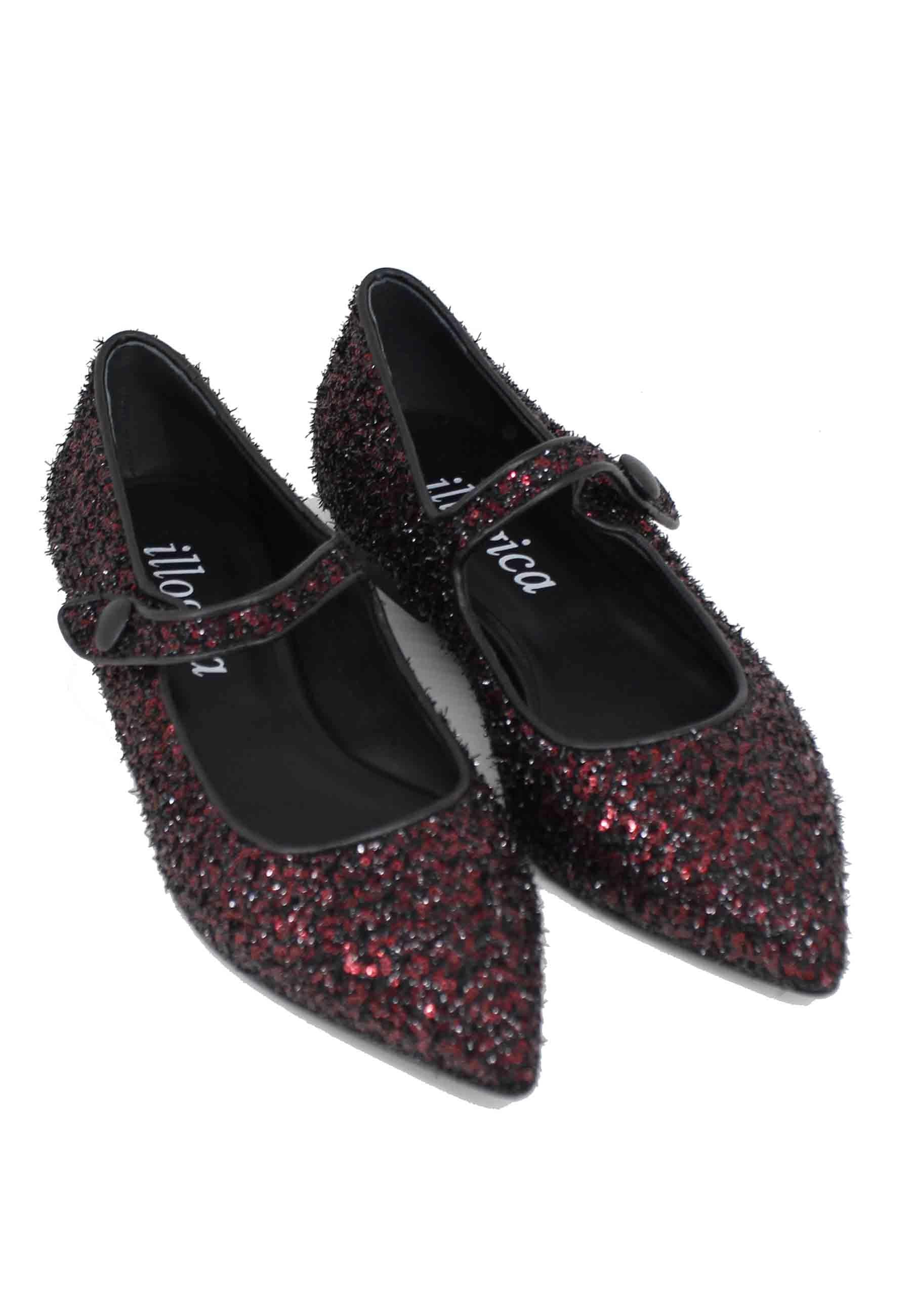 Ballerine donna in tessuto glitter rosso 2029 017 illogica 