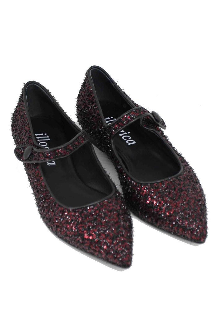 Ballerine donna in tessuto glitter rosso 2029 017 illogica 