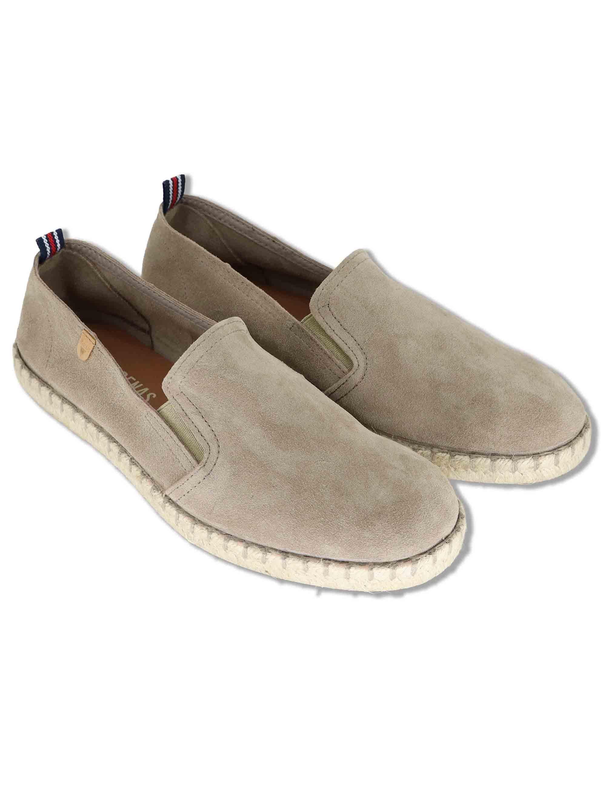 Mocassini espadrillas uomo slip on uomo in camoscio taupe TOM 028 Verbenas 