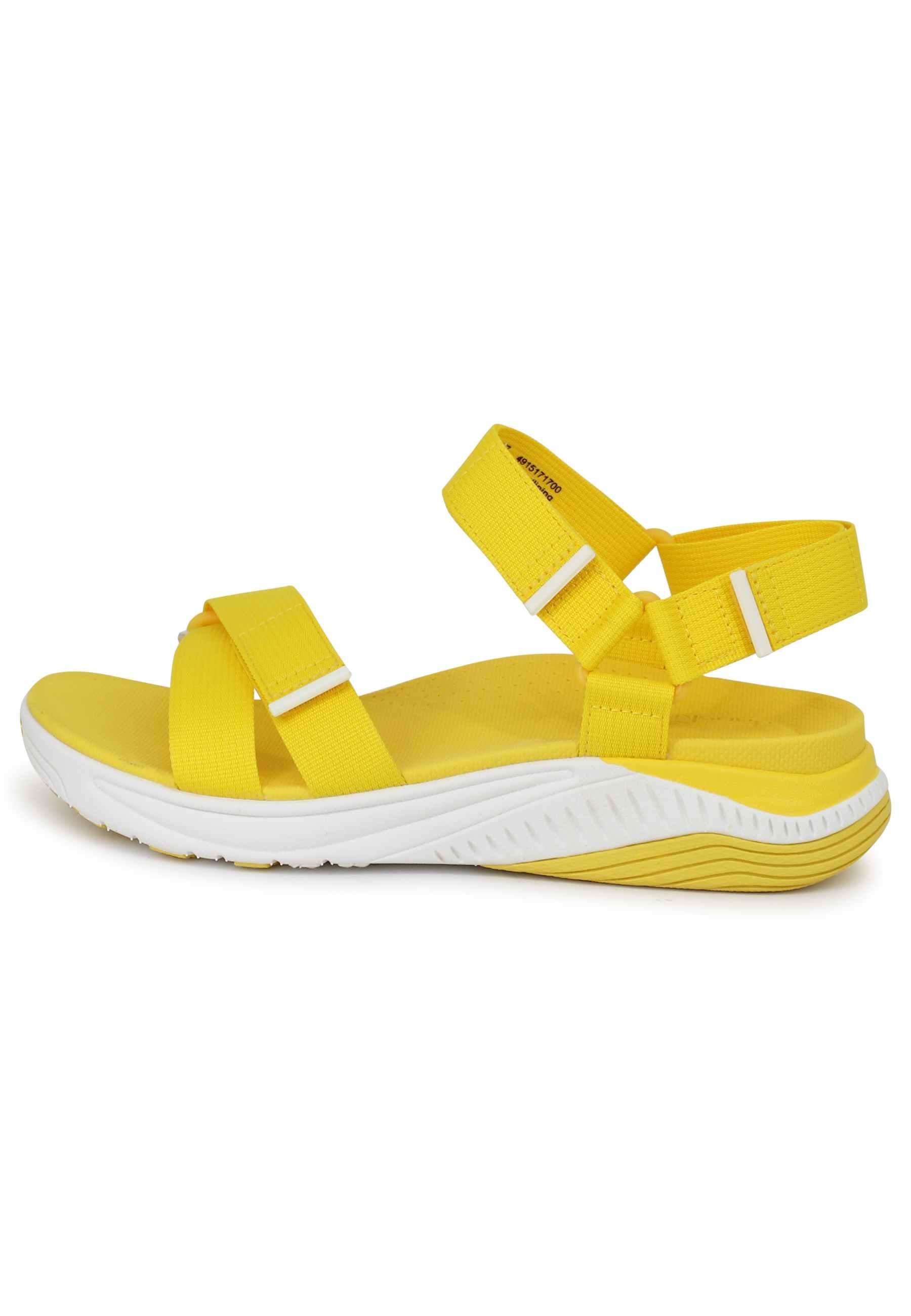 Sandali donna Racquel in tessuto giallo con zeppa in gomma 4915 171700 Dansko 