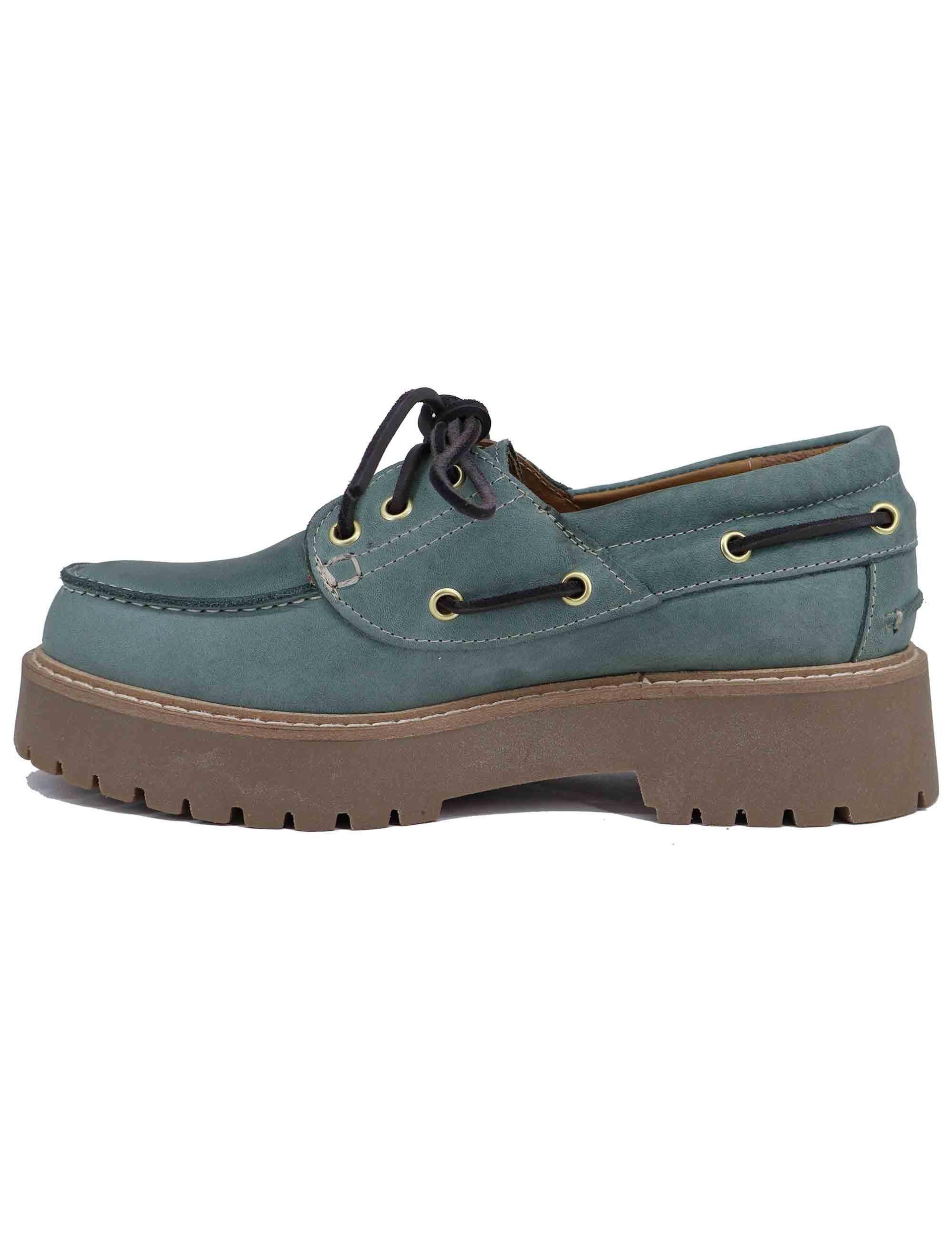 Stringate donna in pelle demin con suola carrarmato SP20 434 Spatarella 