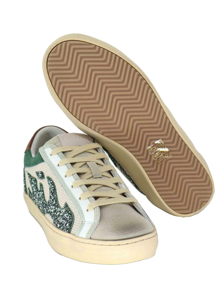 Sneakers donna Gamin in pelle e tessuto verde 780134GM 025 Gamin 