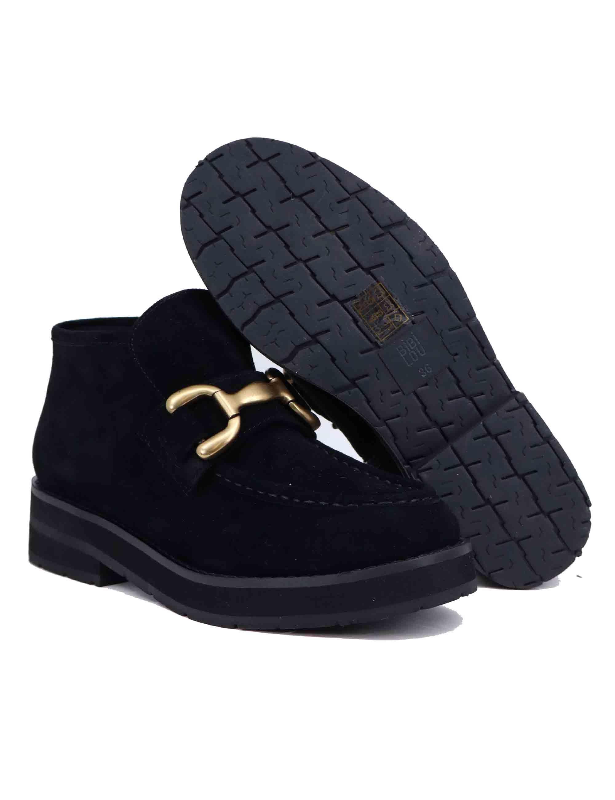 Stivaletti donna Zagreb in camoscio nero con morsetto 585T30VK 03 Bibi Lou 