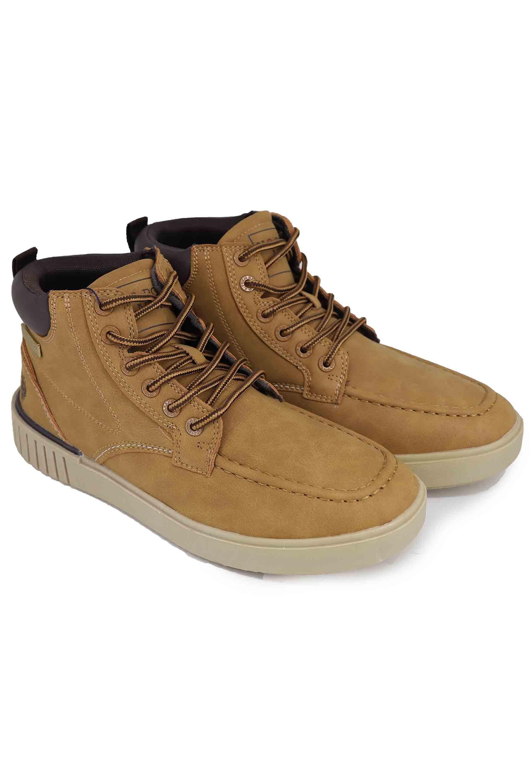 Stivaletti stringati uomo in eco pelle cuoio PYRO002 CUO U.S. Polo Assn. 