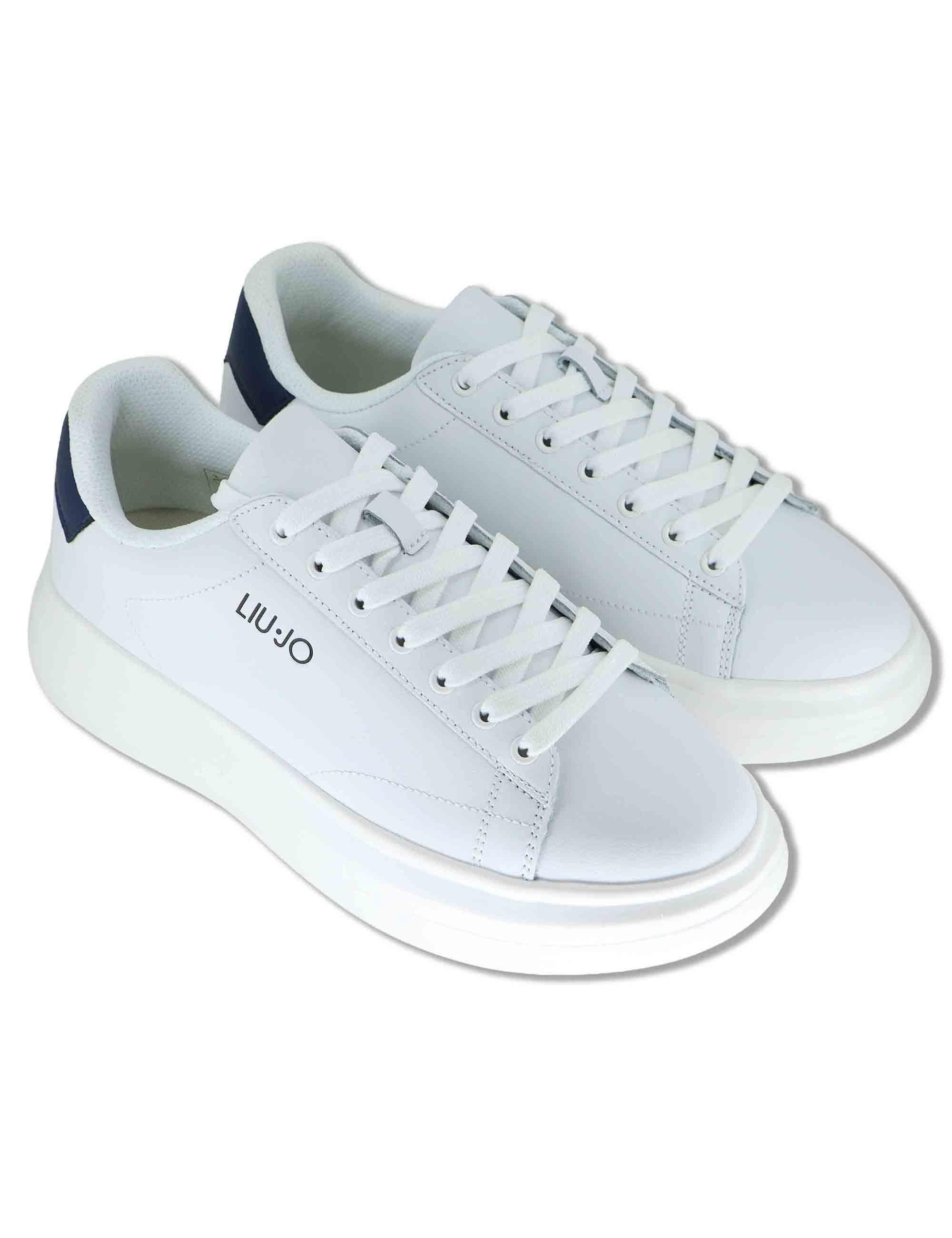 Sneakers uomo in pelle bianca con suola in gomma alta BIG 01 BLUE Liu-Jo 