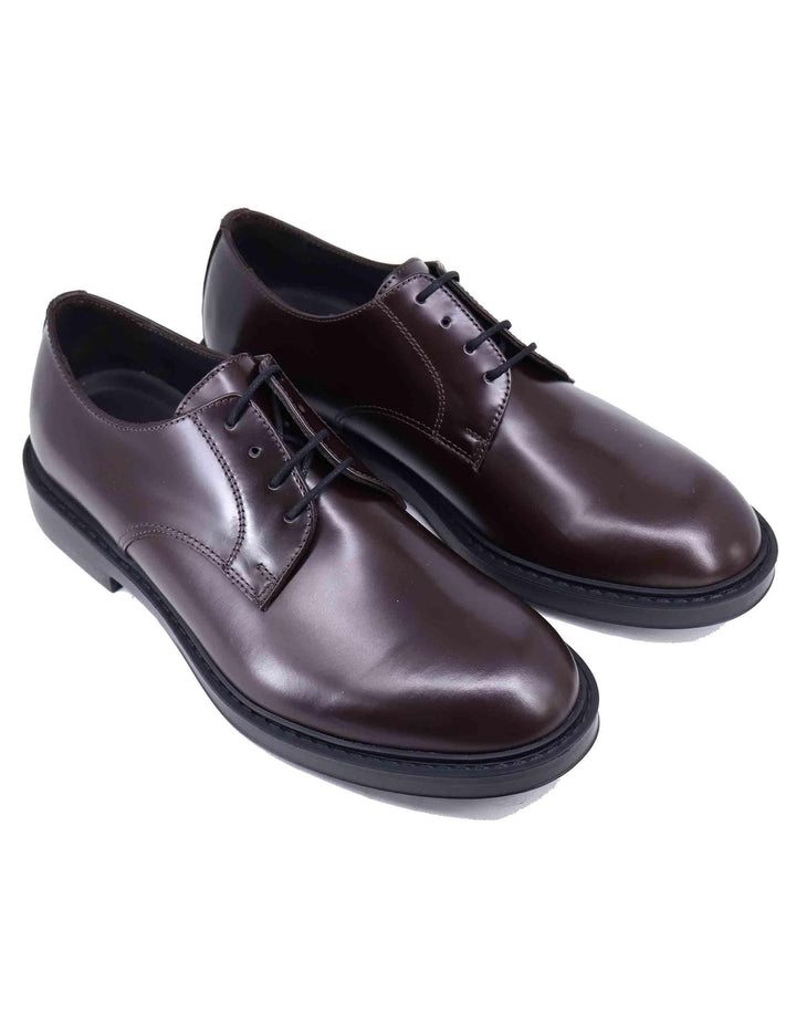 Stringate uomo in pelle lucida testa di moro 22938 D-VP1M Antica Cuoieria 