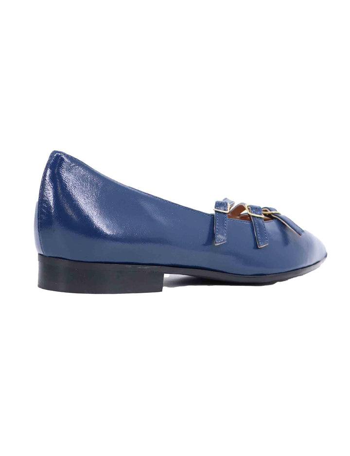 Ballerine donna in pelle blu con doppio cinturino SPY9216-M 002 Spatarella 